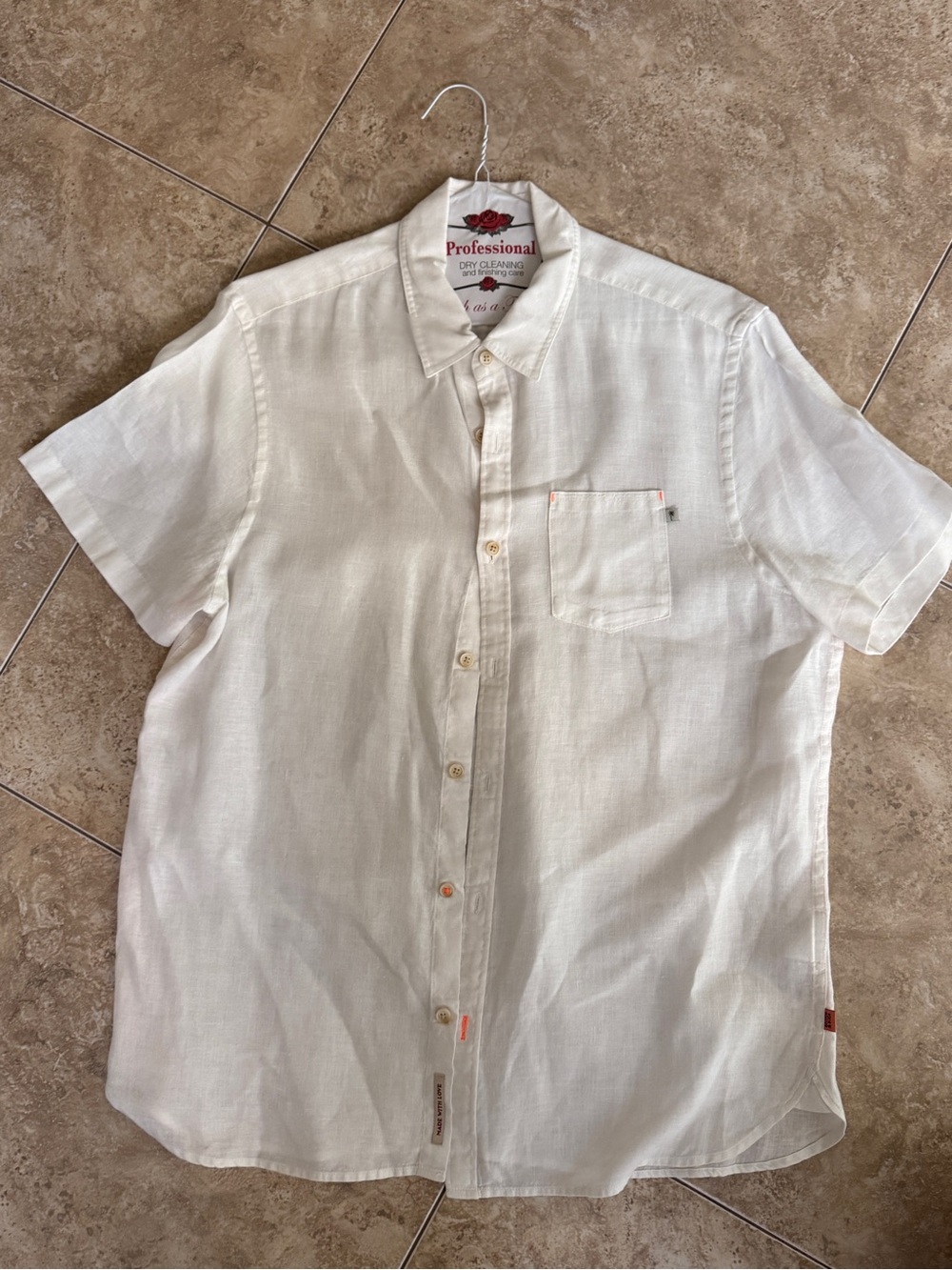 Scotch & Soda White Short-Sleeve Button-Down Shirt